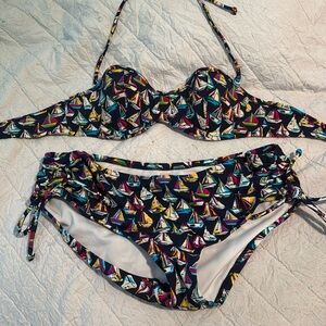 Victoria’s Secret sailboat print Bandeau/Hipster bikini